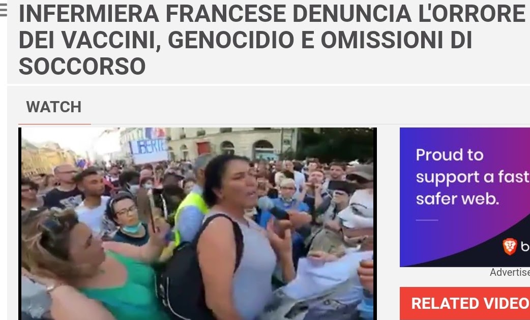 INFERMIERA FRANCESE DENUNCIA L'ORRORE DEI VACCINI, GENOCIDIO E OMISSIONI DI SOCCORSO