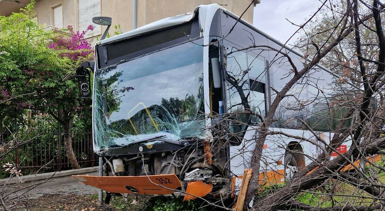 Malore improvviso, l'autista perde il controllo del bus, esce di strada e abbatte due semafori: «Strage sfiorata»